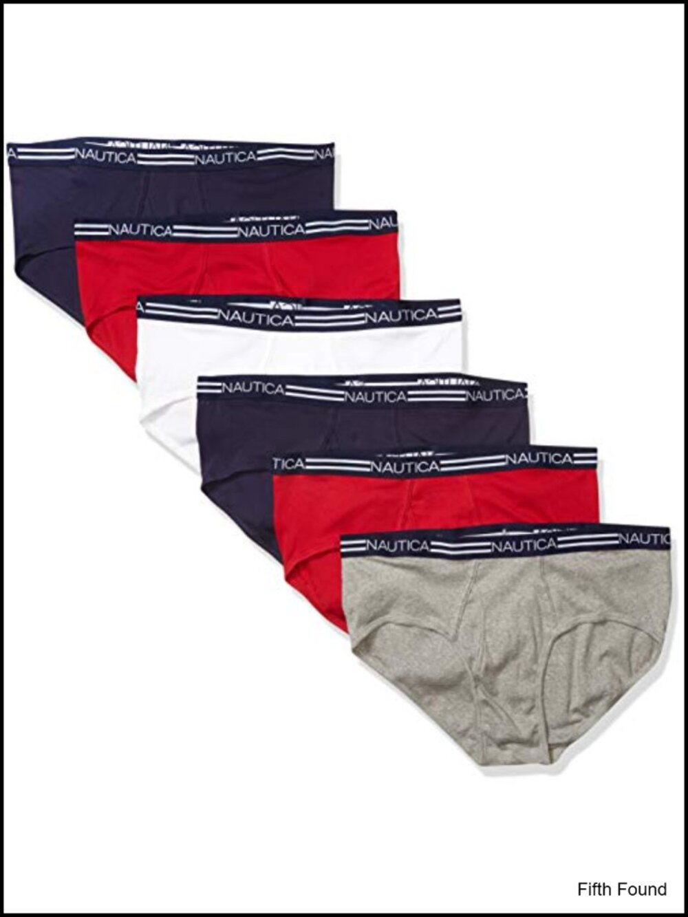 Nautica Men's 6 Pack Cotton Briefs Fly Front Moisture Wicking